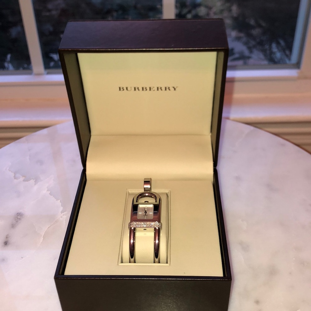Burberry wristlet watch with genuine diamonds